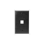 QuickPort® 41080-1EP Standard Size Wallplate, 1 Gang, 4-1/2 in H x 2-3/4 in W, Plastic, Black