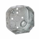 RACO® 127 Fire-Resistant Octagon Box, Steel, 15.5 cu-in Capacity, 8 Knockouts, 3.563 in H x 3.563 in W x 1.5 in D Dimensions