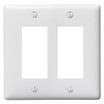 Bryant Electric NP262W Standard Wallplate, 2 Gangs, 4.63 in H x 4.69 in W, Nylon, White