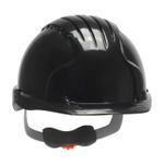 JSP® 280-EV6151-11 Evolution® 6151 Deluxe Non-Vented Standard Brim Hard Hat, SZ 6-5/8 Fits Mini Hat, SZ 8 Fits Max Hat, HDPE, 6-Point Polyester Strap Suspension, ANSI Electrical Class Rating: Class E, ANSI Impact Rating: Type I, Wheel Ratchet Adjustment