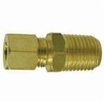 Midland Industries 18180 Tube-to-Pipe Adapter, 1/4 in, Compression x MNPTF, Brass, Import
