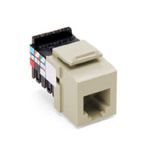 QuickPort® 41106-RI6 6-Conductor 6-Position Snap-In Connector, USOC/Voice Module, Flush Mounting, 1 Ports, Plastic