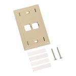 CommScope 108168477 Type L Faceplate, 1 Gangs, 2 Ports, Flush Mount, Thermoplastic