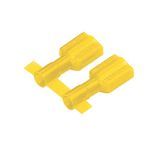Panduit® Reel Smart™ DNF10-250FIB-2K DNF-FIB Female Disconnect, 12 to 10 AWG Conductor, 0.25 in W x 0.032 in THK Tab, Butted Seam Barrel, Brass, Yellow, Insulated: Insulated