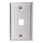 BRYANT® SST1476 Faceplate, 1 Gang, 0.59 in H x 0.82 in W Jack Opening, 302/304 Stainless Steel, Ivory