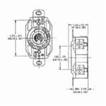 Wiring Device-Kellems Twist-Lock® HBL2420 Grounding Heavy Duty Single Locking Receptacle, 250 VAC, 20 A, 3 Poles, 4 Wires, Black