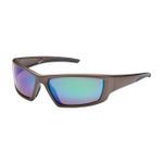 Bouton® 250-47-1008 Sunburst™ 250-47 Dual Lens Safety Glasses, Anti-Reflective/Anti-Scratch, Green Mirror Lens, Full Framed Frame, Brown, Polycarbonate Frame, Polycarbonate Lens, ANSI Z87.1+