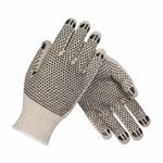 PIP® 36-110PDD-S Regular Weight Work Gloves, Seamless Style, S, PVC Palm, PVC, Black/Natural, Knit Wrist Cuff, PVC Coating, Resists: Abrasion, Cotton/Polyester Lining