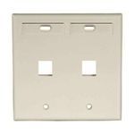 QuickPort® 42080-2IP Standard Wallplate With ID Window, 2 Gangs, 4.53 in H x 4.625 in W, Plastic, Ivory