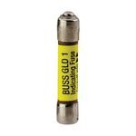 Bussmann GLD-1 Low Voltage Non-Time Delay Fast Acting Fuse With Nickel Plated Brass End Caps, 1 A, 125 VAC, 10 kA Interrupt, Class: Supplemental, Cylindrical Body