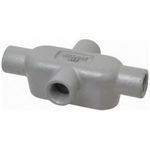 O-Z/Gedney X37 Type X Conduit Outlet Body, 1 in Hub, 7 Form, 15 cu-in Capacity, Grayloy Iron, Electroplated Zinc/Aluminum Enamel