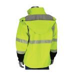 PIP® 333-1550-LY/2X Safety Jacket, 2XL, Black/Hi-Viz Lime Yellow, Ripstop Polyester/Polyester Fleece Lining, 54 in Chest, Resists: Water, ANSI Type R Class 3