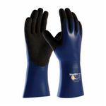 PIP® MaxiDry® Plus™ 56-530-L Liquidproof Supported Chemical-Resistant Gloves, L, Black/Blue, Nylon/Lycra® Lining, 12 in L, Resists: Abrasion, Chemicals, Oil, Puncture, Snag and Tear, Gauntlet Cuff, 1 mm Thickness