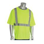PIP® 312-1200LY/4X 312-1200 Short Sleeve T-Shirt, 4XL, Hi-Viz Lime Yellow, Bird's Eye Polyester, 34.3 in L
