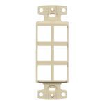 Hubbell Wiring Device-Kellems netSELECT® NS616I Standard Decorator Keystone Frame, 1 Gangs, 6 Ports, High-Impact Thermoplastic, Ivory