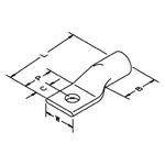 Scotchlok™ 30023 1-Hole Compression Lug, 2 AWG, 5/16 in Stud, Copper