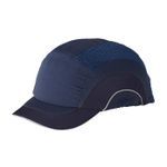 JSP® HARDCAP A1+™ 282-ABS150-21 Adjustable Back Baseball Style Low Profile Short Brim Bump Cap With EVA Foam Padding Liner/80% Polyester/20% Cotton Cap, OS, Navy, HDPE with EVA Foam Padding Liner/80% Polyester/20% Cotton Cap, Elastic Strap Suspension