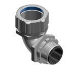 T&B® 5352-HT 53 Series High Temperature Insulated Liquidtight Conduit Connector, 1/2 in Trade, 90 deg Angle, Malleable Iron, Zinc Plated/Clear Polished Chrome