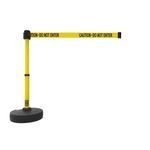 Banner Stakes PL4085 PLUS Barrier Set, Yellow "Caution-Do Not Enter", Includes: 1 PLUS Stanchion, 1 PLUS Base, 1 PLUS Banner Head, Belt Length 15 ft, Suitable for Indoor/Outdoor Use