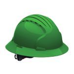 JSP® 280-EV6161V-30 Evolution® 6161V Deluxe Full Brim Vented Hard Hat, SZ 6-5/8 Fits Mini Hat, SZ 8 Fits Max Hat, HDPE, 6-Point Polyester Strap Suspension, ANSI Electrical Class Rating: Class C, ANSI Impact Rating: Type I, Wheel Ratchet Adjustment