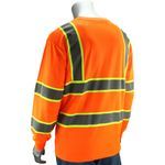 PIP® 313-1345-LY/S 313-1345 2-Tone Long Sleeve T-Shirt, S, Hi-Vis Yellow, Polyester Birdseye Mesh