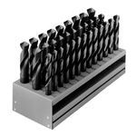 Cle-Line® C21134 1813 Silver and Deming Drill Set, System of Measurement: Imperial System of Measurement, 1/2 in Minimum Drill Bit Size, 1 in Maximum Drill Bit Size, 118 deg Drill Point Angle, 33 Piece, HSS, Black Oxide