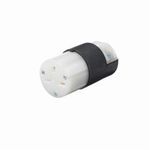 Wiring Device-Kellems Insulgrip® HBL5669C Female Grounding Insulated Straight Blade Connector, 250 VAC, 15 A, 2 Pole, 3 Wires, Black/White