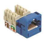 CommScope CC0021840/1 UNJ Type UTP Cat 5e IDC Termination Modular Jack, Thermoplastic, Blue