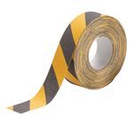 Brady® 78147 Anti-Slip Non-Reflective Striped Tape, 60 ft L x 2 in W, Black on Yellow, B-916 Plastic