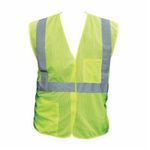 PIP® 302-0702-LY-2X 302-0702 Safety Vest, 2XL, Hi-Viz Lime Yellow, Polyester Mesh, Hook and Loop Closure, 2 Pockets