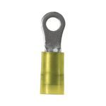 Panduit® Pan-Term® PN12-10HDR-L PN-HDR Heavy Duty Insulated Loose Piece Ring Terminal, 16 to 12 AWG Conductor, 1.09 in L, Seamed/Sleeved Barrel, Copper, Yellow