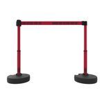 Banner Stakes PL4296 PLUS Barrier Set X2, Red "Danger High Voltage Keep Out", Includes: 2 PLUS Stanchions, 2 PLUS Bases, 1 PLUS Banner Head, 1 PLUS Receiver Head, Belt Length 15 ft, Suitable for Indoor/Outdoor Use