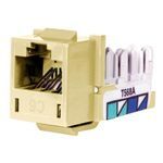 PREMISE WIRING XCELERATOR™ HXJ6EI25 Cat 6 Modular Jack, Keystone Mounting, 1 Ports, Thermoplastic, Electric Ivory