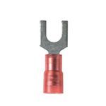 Panduit® Pan-Term® PNF18-6F-C PN-F Insulated Fork Terminal, 22 to 18 AWG Conductor, 0.8 in L, Seamed/Sleeved Barrel, Copper, Red