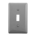 PREMISE WIRING NP1GY Standard Wallplate, 1 Gang, 4.63 in H x 2.88 in W, Nylon, Gray