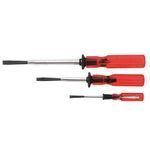 Klein® SK234 Slotted Holding Screwdriver Set, Measurement System: Imperial, 3 Piece, No ESD-Safe, Insulated: No, Screwdriver Types Included: Slotted, Specifications Met: ASME Specified, Acetate/Steel, Polished Chrome