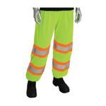 PIP® 319-MTPLY-L/XL 2-Tone Ripstop Reinforced Traffic Pant, 53-1/2 in Waist, Hi-Viz Lime Yellow, Polyester Mesh