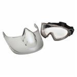 Pyramex® GG504TSHIELD Capstone™ Shield Protective Goggles, Anti-Fog/Scratch-Resistant Lens Coating, Clear Lens, Clear Frame, Plastic Frame, Polycarbonate Lens, Specifications Met: ANSI Z87.1