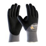 ATG® MaxiFlex® Endurance™ 34-845/XS General Purpose Gloves, Coated, XS, Microfoam Nitrile Palm, 15 ga Nylon, Black/Gray, Continuous Knit Wrist Cuff, Microfoam Nitrile Coating, Resists: Abrasion, Cut, Puncture and Tear, Nylon Lining, Seamless Knit