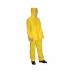 PIP® FALCON™ 201-250/XXL 3-Piece Rainsuit, 2XL, Yellow, PVC, 52 in Waist, 32 in L Inseam, Detachable Hood