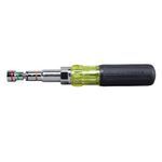 Klein® 32807MAG 7-in-1 Multi-Bit Nut Driver, Measurement System: Imperial, 1/4 in, 5/16 in, 11/32 in, 3/8 in, 1/2 in, 7/16 in, 9/16 in, Cushion Grip Handle, Black Handle, Yes Magnetized Tip
