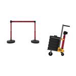 Banner Stakes PL4145 PLUS Cart Package, Red "Danger - Entrée Interdite" Banner, Includes: 1 Cart, 5 PLUS Stanchions, 5 PLUS Banner Heads, 5 PLUS Bases, Belt Length 15 ft, Suitable for Indoor/Outdoor Use