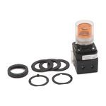 Rockwell Automation 800H-QRAH2A Illuminated Pushbutton, 30.5 mm, 1NO-1NC Contact Configuration, Extended Head with Guard Operator, Amber