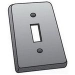 O-Z/Gedney FS1-SCS Device Box Cover, 11.4 in L x 4.9 in W x 0.1 in D, Flat/Toggle Switch Cover, Steel
