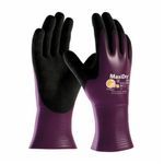 PIP® MaxiDry® 56-426-L Ultra Lightweight Work Gloves, Coated Glove, Seamless Style, L, Nitrile Palm, Lycra®, Black/Purple, Knit Wrist Cuff, Nitrile Coating, Resists: Abrasion, Chemical, Oil, Puncture, Tear and Snag, Lycra®/Nylon Lining