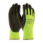 PIP® PowerGrab™ Thermo 41-1405/XL High Visibility General Purpose Gloves, Coated/Cold Protection, XL, Latex Palm, Acrylic Terry, Brown/Lime Yellow, Continuous Knit Wrist Cuff, Latex Coating, Resists: Abrasion, Cut, Puncture and Tear, Acrylic Terry Lining