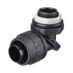 PREMISE WIRING PolyTuff® PS0389NBK Flexible Multi-Position Liquidtight Conduit Connector, 3/8 in Trade, Cable Openings: 0.67 to 0.68 in, Nylon, Smooth