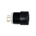 Wiring Device-Kellems Select Spec™ L1630P Male Locking Plug, 480 VAC, 30 A, 3 Pole, 4 Wires, Black/White