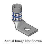 Color-Keyed® 54110UB 1-Hole 90 deg Bent Lug Compression Connector, 2/0 AWG Copper Conductor, Die Code: 45, 3/8 in Stud, Tin Electro Plated Copper