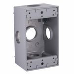 BELL® 5332-0 Deep Weatherproof Box, Die Cast Aluminum, 18.3 cu-in Capacity, 1 Gang, 5 Outlets, 4.559 in H x 2.81 in W x 2 in D Dimensions